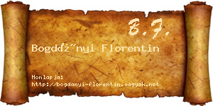 Bogdányi Florentin névjegykártya
